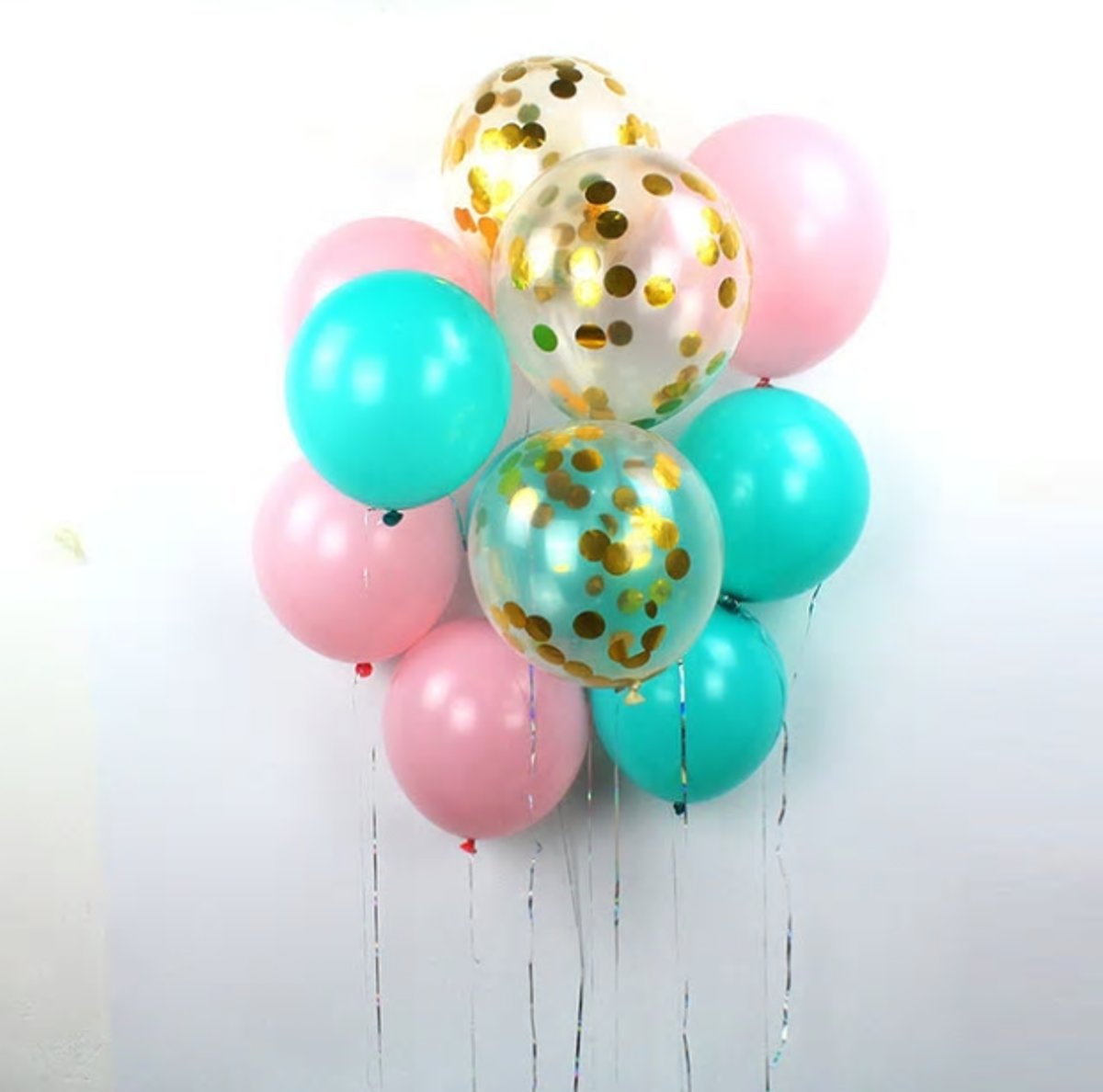 15 Confetti Ballonnen Tiffany Blauw | Ideaal voor baby shower of verjaardag